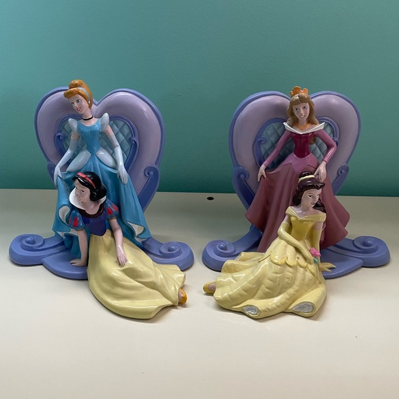 DISNEY PRINCESSES BOOKENDS- Cinderella, Snow White, Aurora, & Belle - Picture 1 of 6